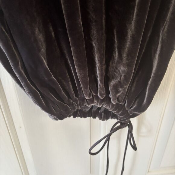 Garnet Hill Womens Top Whimsigoth Metallic Velvet Size 6 Sequin Tie Hem Retro - Picture 5 of 9